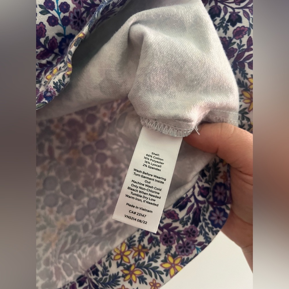 Talbots Floral A-Line Skirt Size 8 Purple Cotton Knee Length Classic Preppy - Picture 4 of 5